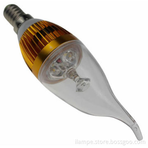3W Cool White E14 LED Candle Bulb with Aluminum Alloy Housing
